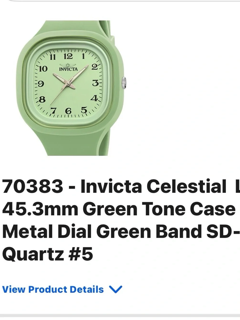 Invicta Light Mint Green Silicone Analog Watch